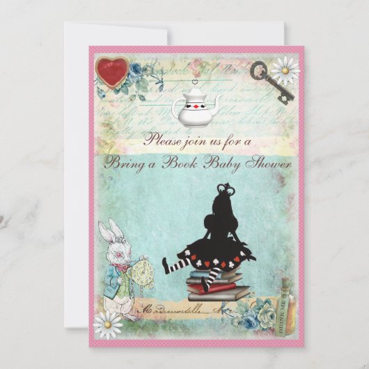 Invitation Apportez un Baby shower de la princesse Alice Book (Devant)