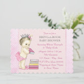 Invitation Apportez un Baby shower de livre (Debout devant)