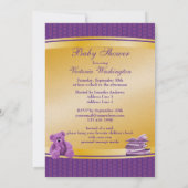 Invitation Apportez un Baby shower de livres en peluche et da (Dos)