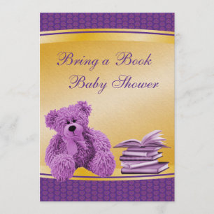 Invitation Apportez un Baby shower de livres en peluche et da