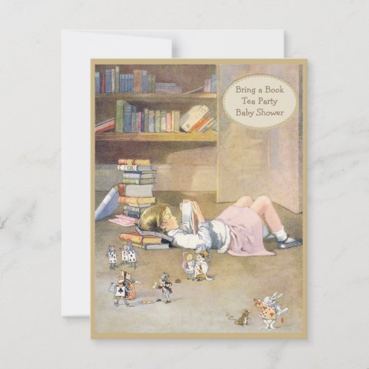Invitation Apportez un livre Alice dans le baby shower du (Devant)