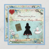 Invitation Apportez un livre Alice dans le Baby shower Wonder (Devant / Derrière)