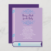 Invitation APPORTEZ UN LIVRE Bébé Violet Violet Couverture Do (Devant / Derrière)