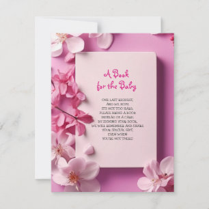 Invitation APPORTEZ UN LIVRE Pink Orchids Fuchsia Baby shower