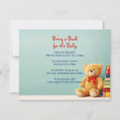 Invitation APPORTEZ UN LIVRE Teddy Bear Baby shower Card (Devant)