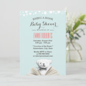 Invitation Apportez un livre Teddy Bear Baby Shower Invitatio (Debout devant)