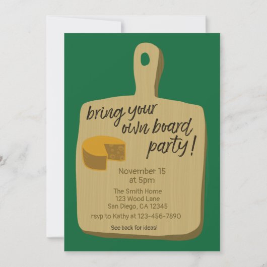 Invitation Apportez votre propre jeu de société Wisconsin Foo (Devant)