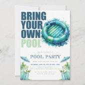 Invitation Apportez votre propre Pool Party Blue Turquoise (Devant)