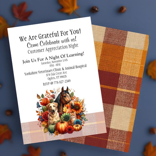 Invitation Appréciation de la clientèle de vétérinaire d'auto