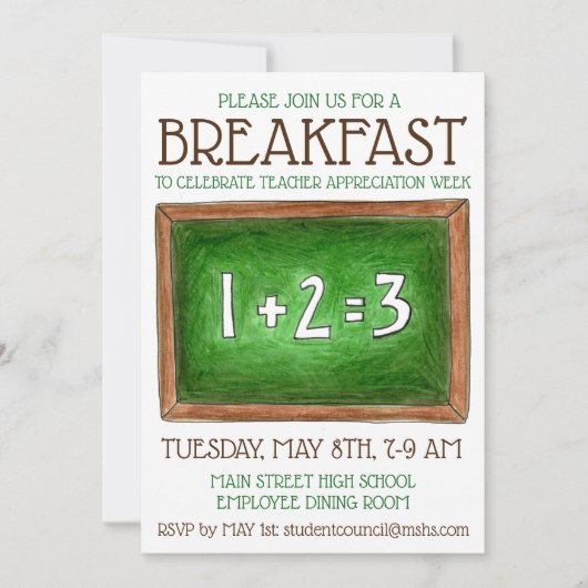 Invitation Appréciation de l'enseignant en tableau de bord de (Devant)