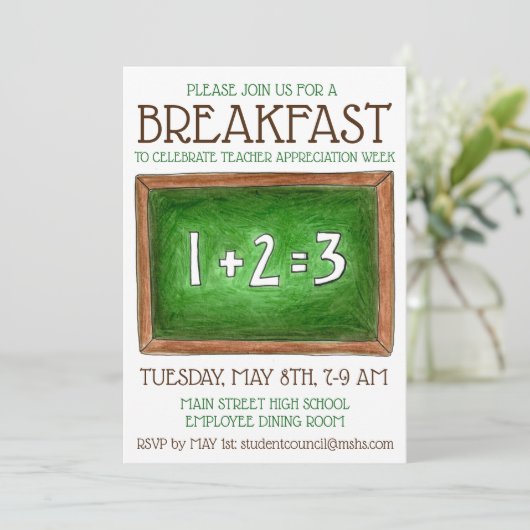 Invitation Appréciation de l'enseignant en tableau de bord de (Debout devant)