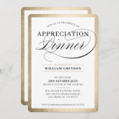 Invitation APPRÉCIATION DE L'ENTREPRISE DÎNER d'affaires mode (Devant / Derrière)