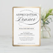 Invitation APPRÉCIATION DE L'ENTREPRISE DÎNER d'affaires mode (Debout devant)