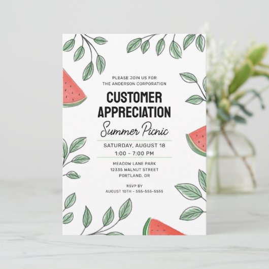 Invitation Appréciation du client Pique-nique d'été (Debout devant)