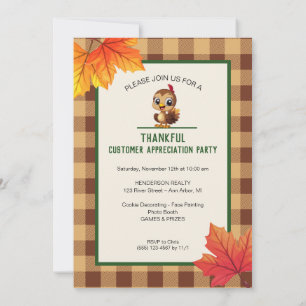 Invitation Appréciation du client Thanksgiving Holiday Party