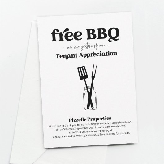 Invitation Appréciation du locataire Business BBQ Party