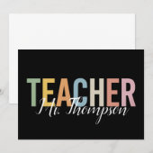 Invitation Appréciation personnalisée de l'enseignant Retour  (Devant / Derrière)