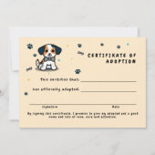 Invitation Approbation certifikate kawaii chiot (Devant)