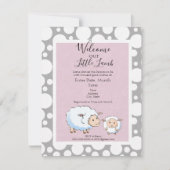 Invitation Approvisionnement en petite agneau rose, gris (Devant)