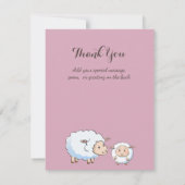 Invitation Approvisionnement en petite agneau rose, gris (Dos)