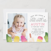Invitation Appuyer sur | Photo Popsicle Anniversaire de enfan (Devant)