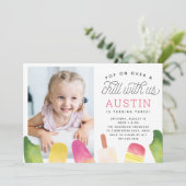 Invitation Appuyer sur | Photo Popsicle Anniversaire de enfan (Debout devant)