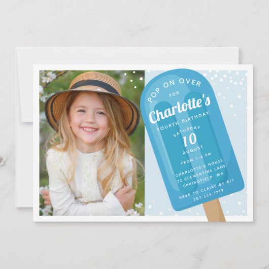 Invitation Appuyer sur | Popsicle Summer Anniversaire de enfa (Devant)