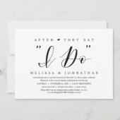 Invitation Après avoir dit oui, dîner de fugue amoureuse (Devant)