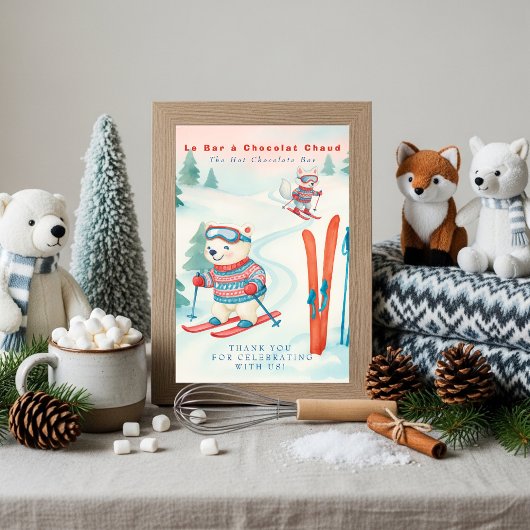 Invitation Après Bébé SKi Baby Boho Hot Chocolate Bar Sign 