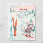 Invitation Après Bébé Ski Baby fox Favors Table Sign    (Devant)