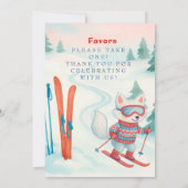 Invitation Après Bébé Ski Baby fox Favors Table Sign    (Dos)