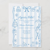 Invitation Après Bébé Winter Boy Registry QR Code Baby Shower (Devant)
