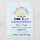 Invitation Après chaque tempête Il y a un Baby shower arc-en- (Devant)