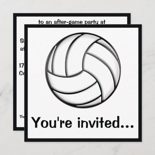 Invitation Après-Jeu de volley-ball (Devant / Derrière)