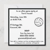 Invitation Après-Jeu de volley-ball (Dos)