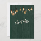 Invitation Après la célébration de mariage Bois vert et lumiè (Dos)