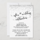 Invitation Après la célébration de mariage confettis d'argent (Devant)