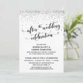 Invitation Après la célébration de mariage confettis d'argent (Debout devant)