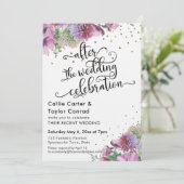 Invitation Après la célébration de mariage Confettis de fleur (Debout devant)