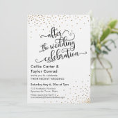 Invitation Après la célébration de mariage confettis dorés fa (Debout devant)