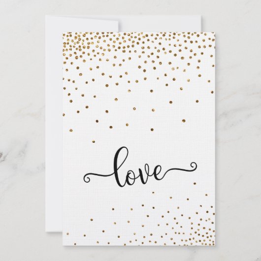 Invitation Après la célébration de mariage confettis dorés fa (Dos)