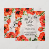Invitation Après la célébration de mariage Coquelicots rouges (Devant / Derrière)
