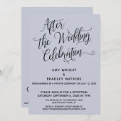 Invitation Après la célébration de mariage Élégant bleu pouss (Devant / Derrière)