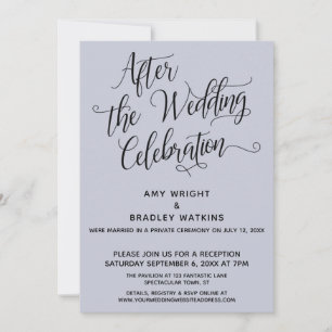 Invitation Après la Célébration de Mariage Élégant Bleu Pouss