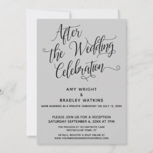 Invitation Après la célébration de mariage élégant gris clair