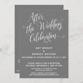 Invitation Après la célébration de mariage Élégant gris foncé (Devant / Derrière)