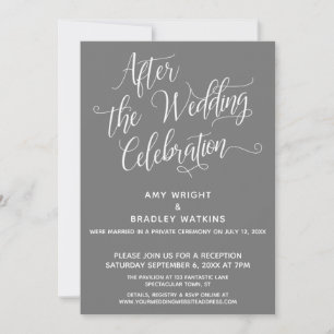 Invitation Après la célébration de mariage Élégant gris foncé