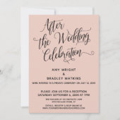 Invitation Après la célébration de mariage Élégant rose pâle (Devant)