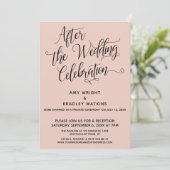 Invitation Après la célébration de mariage Élégant rose pâle (Debout devant)