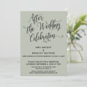 Invitation Après la célébration de mariage élégant script sag (Debout devant)
